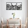 3pcs Uniques Mountain Sculpture Abstract Accent Metal Sign Wrought Iron Decors Hangings Pendants for Art Enthusiasts