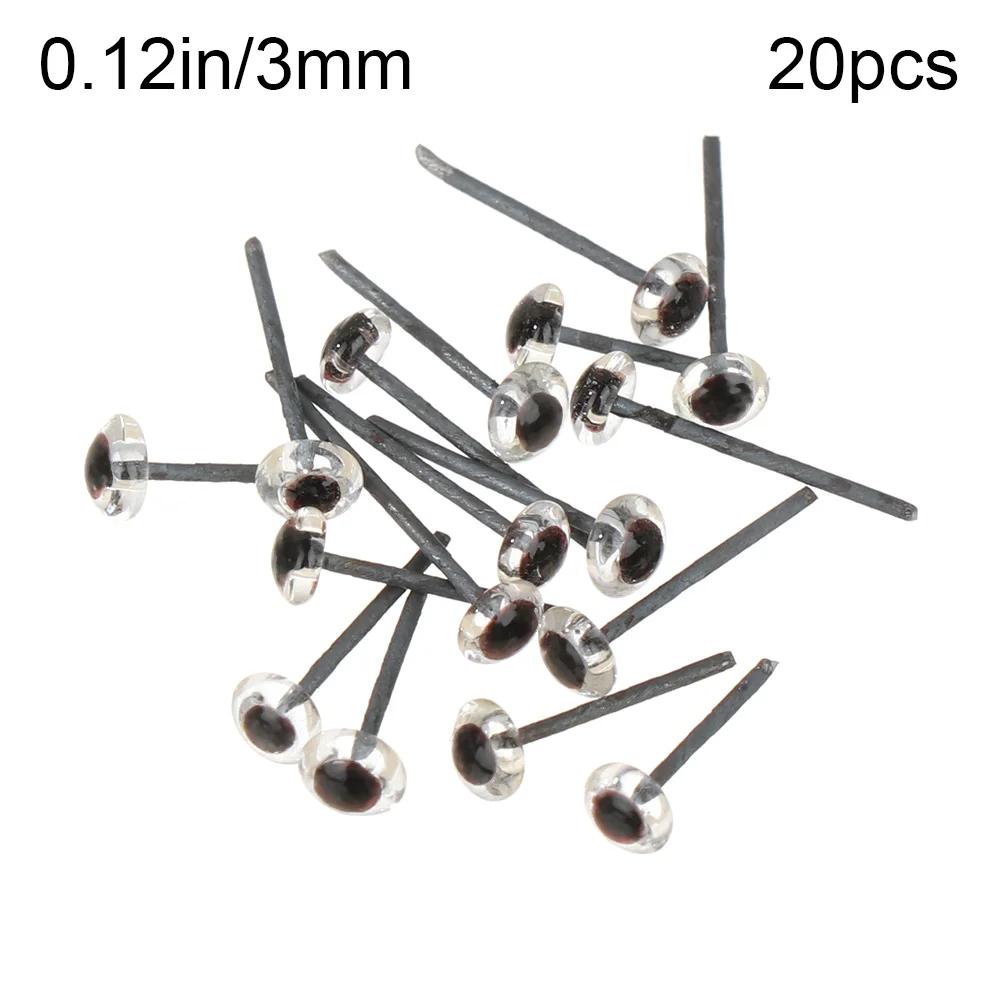 20/100Pcs 3/5/7 mm Black Eyes Dolls Glass Eyes Needle Felting Teddy Bears Eyes Safety Eye Doll Puppet Toys Accessories