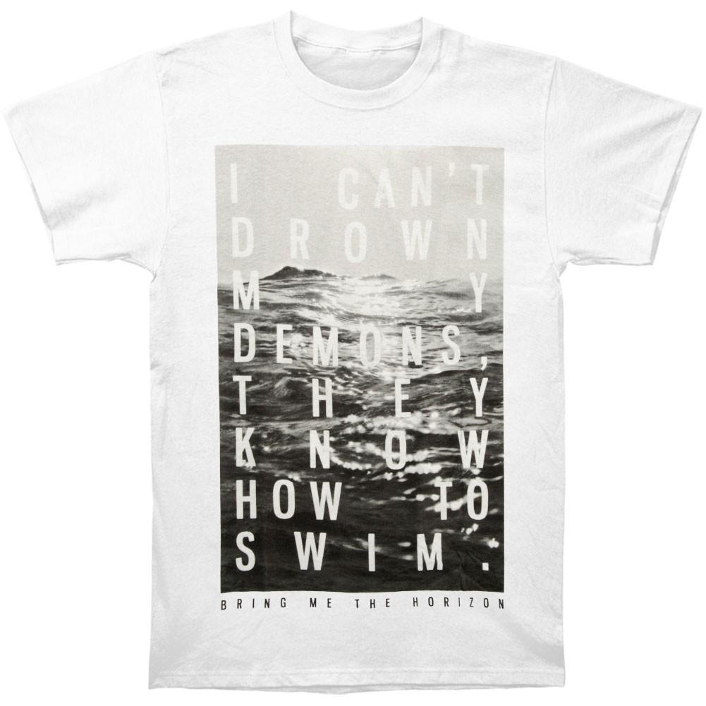 Мужская футболка Bring Me The Horizon Can t Drown, приталенная, размер XS, белая L