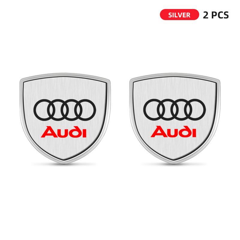 3D Metal Car Body Fender Emblem Shield Stickers Decor Auto Accessories For Audi A1 A2 A3 A4 A5 A6 A7 A8 Q1 Q2 Q3 Q4 Q5 Q6 Q7 Q8 B5 B6 B7 B8 C5