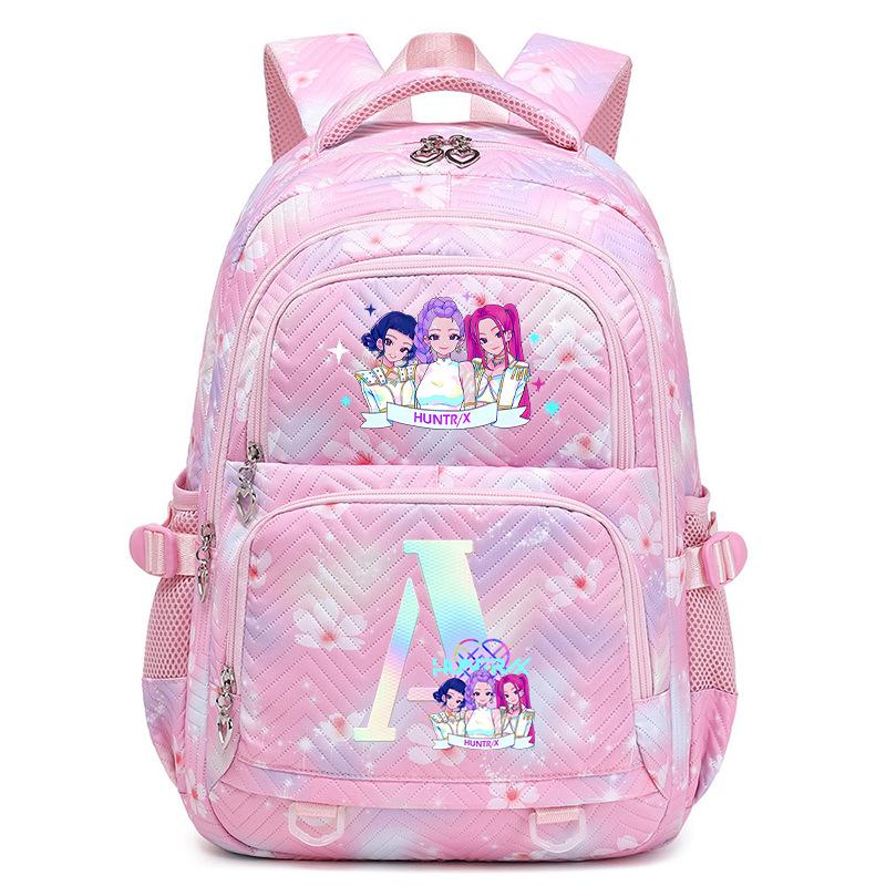 Anime Cartoon 26 Letter Print Backpack Campus Korean Version Student Schoolbag Large Capacity no specification