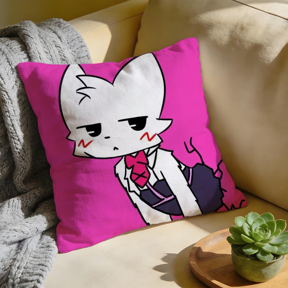 Cushion Cover  Washed Linen  Soft Breathable Decorative Case For Sofa Home BBoykisser Silly Cat Cute Pillow Cover