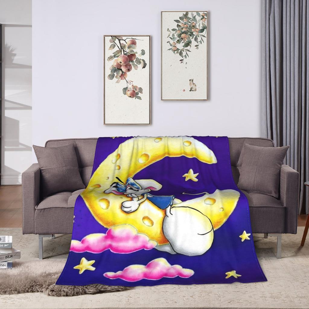 Cartoon D-Diddl Rat Cute Blanket Flannel Winter Breathable Lightweight Throw Blanket for Home Couch Quilt