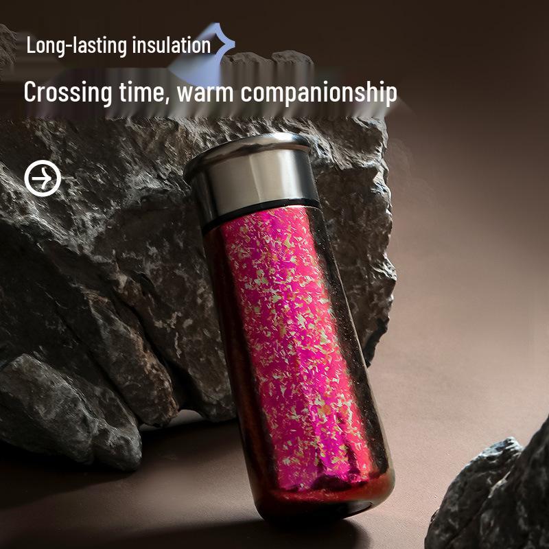 Colorful Ice Flower Pocket-Sized Double-Layer Titanium Travel Cup