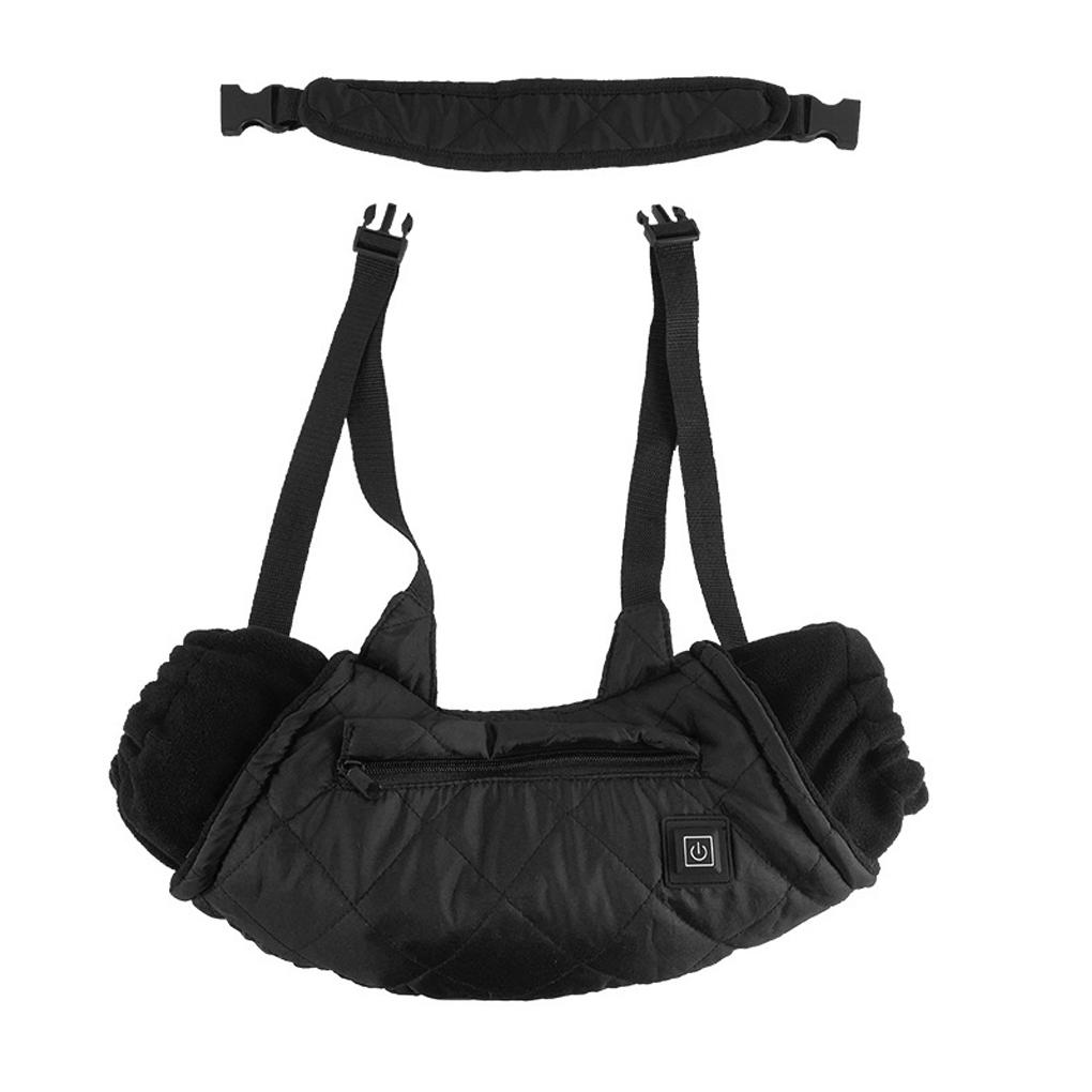 

Грелка для рук с подогревом для холодной погоды, USB, регулируемый карман для хранения вещей на молнии, портативный обогреватель для охотников, кемперов, туристических устройств чёрный