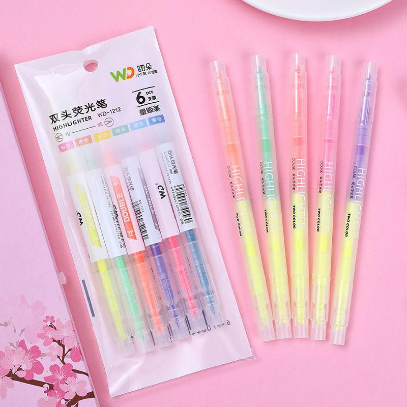Creative Double-ended Highlighter Pack For Students And Office Use Vibrant Colors
