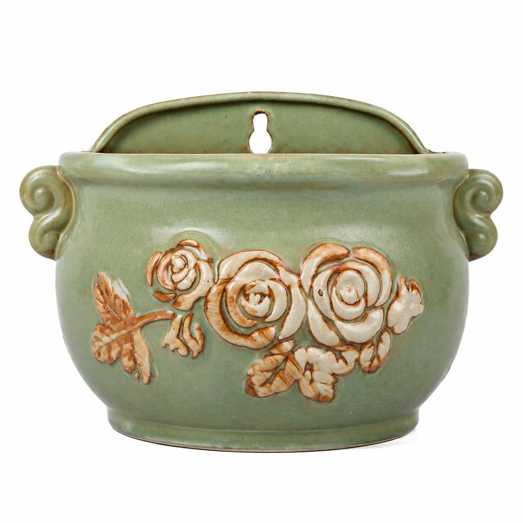 Vintage Kiln-Changed Glaze Ceramic Wall Hanging Planter