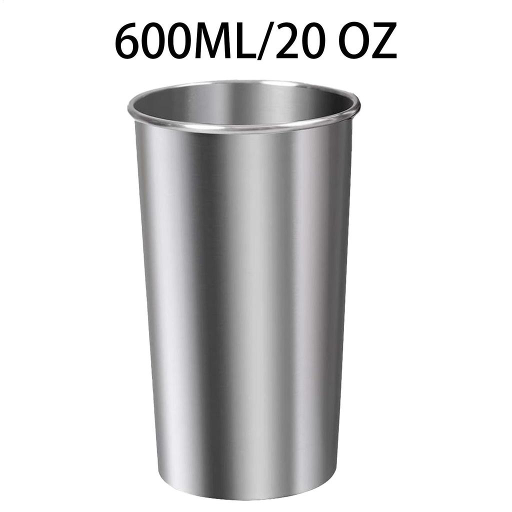 Kids Stainless Steel Cup 6 Pieces Water Cups Unbreakable Stackable Tumbler 600ml Drinking Glasses For Kids Adults Hydration