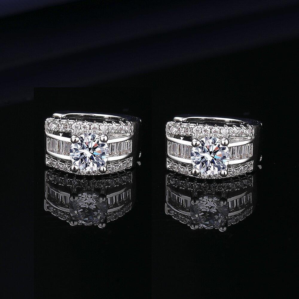 Wind Geometrie Mode Luxus 5A Zirkon Imitation Moissanit Ohrringe Einfache Ohrringe Ohrschmuck Damen
