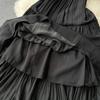 Sexy Backless Sling Skirts High Sense Vacation Wear Waist Hugging Slimming Mopping Floor Long dress Seaside Beach dress