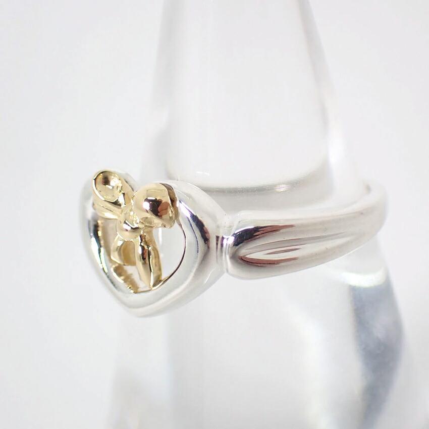 [Usado] TIFFANY / Tiffany / 925 / 750 / Coração Laço / Anel / Tamanho 11 / j58-4