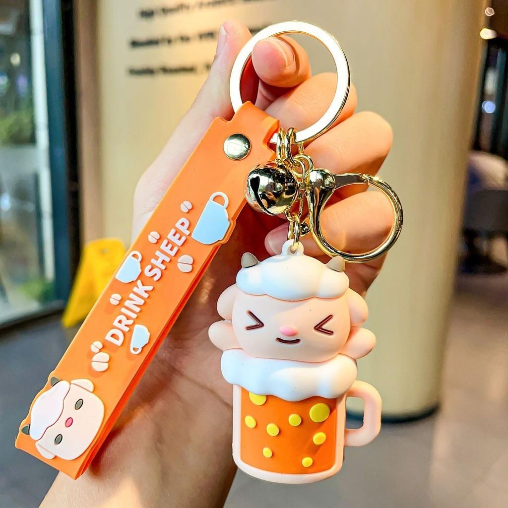 Cartoon Sheep Stylish Key Holder With Fun Cup Designs Perfect For Couples And Friends