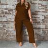 Women's Plus Size Set Loose Comfortable Casual Fashionable Round Neck Color Two-piece Set