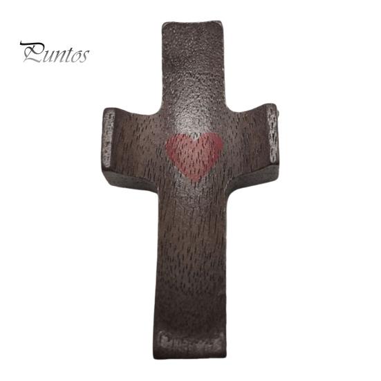 

Деревянное крестообразное украшение, комфортная поддержка в трудные времена, карманная подвеска из ореха ручной работы C