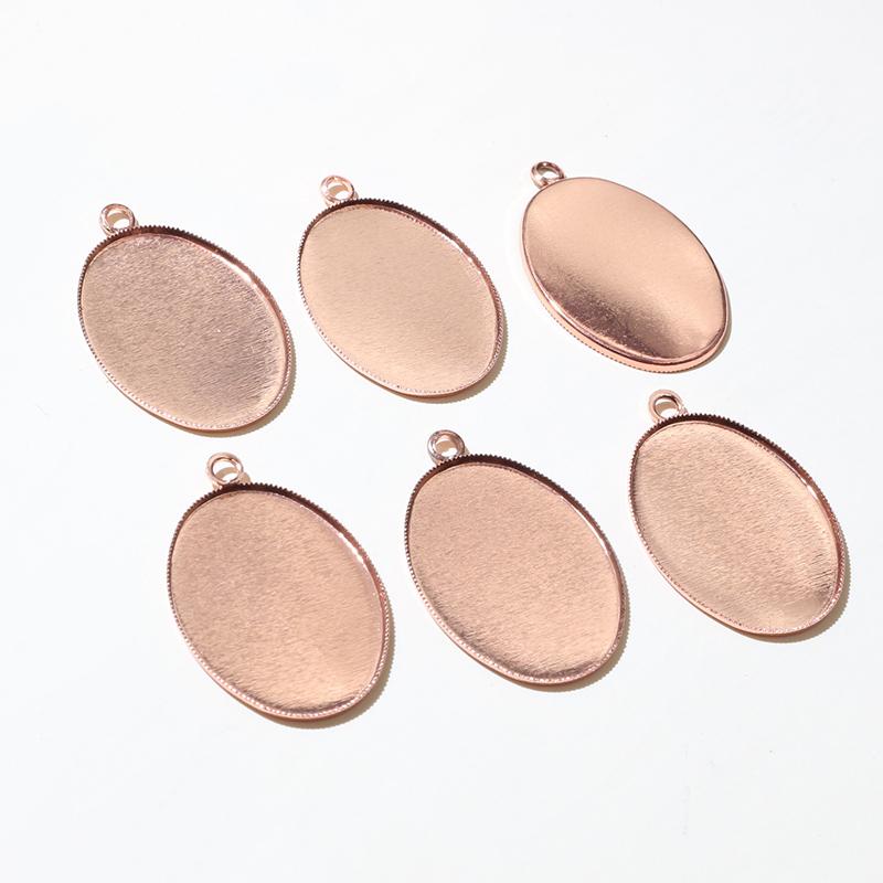 10x14mm 13x18mm 18x25mm  Copper Drop Style Tooth Cabochon Base Cameo Settings for DIY Necklace Jewelry Making Supplies