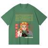 230 Gsm 100% Cotton Demon Slayer V117 Rengoku Print Unisex Heavy Cotton T Shirt