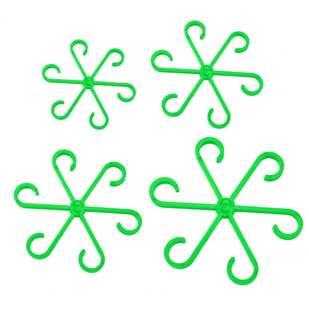 4 шт. Поддержки стеблей Алоказия Монстера Поддержки листьев Зажимы для поддержки лиан Зажимы для поддержки вьющихся растений для роста вверх Пластиковые зажимы для поддержки растений зелёный