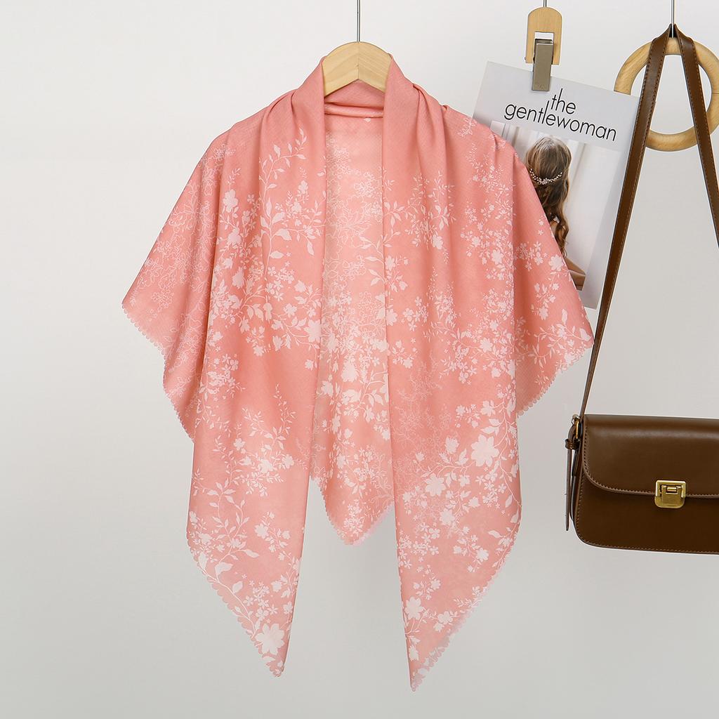 Blumenmuster Wellen Viskose Quadratisches Tuch Muslimische Hijabs Baumwoll Kopftuch Damenmode Malaysia Taschentuch Foulard 110*110cm