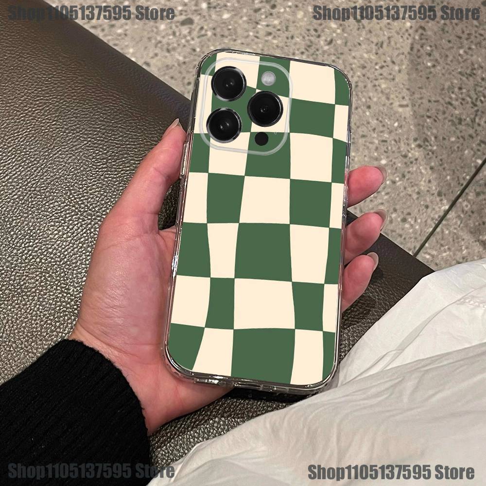 checkerboard checked chess board Phone Case For iPhone 17,16,15,14,13,12,11 Pro,Max,Plus,X,XS,XR,SE4 Mini Transparent Soft Cover