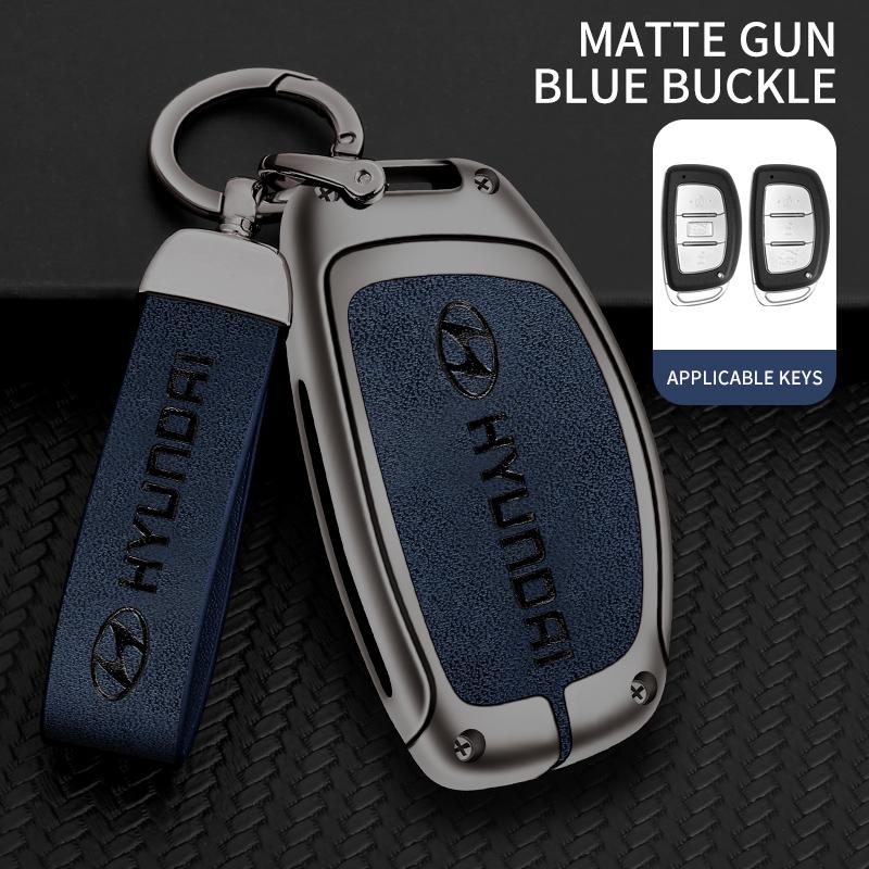 Alloy Leather Car Remote Key Protection Cover Shell For Hyundai ix35 i40 i20 i10 Tucson Elantra Creta Sonata Ioniq Accent Creata KK9