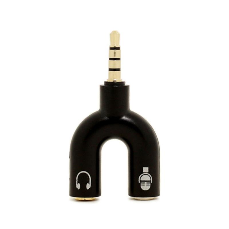 Earphone  Connector Converter, 3.5mm Stereo Splitter Audio To Mic Headset Jack Plug Adapter, For