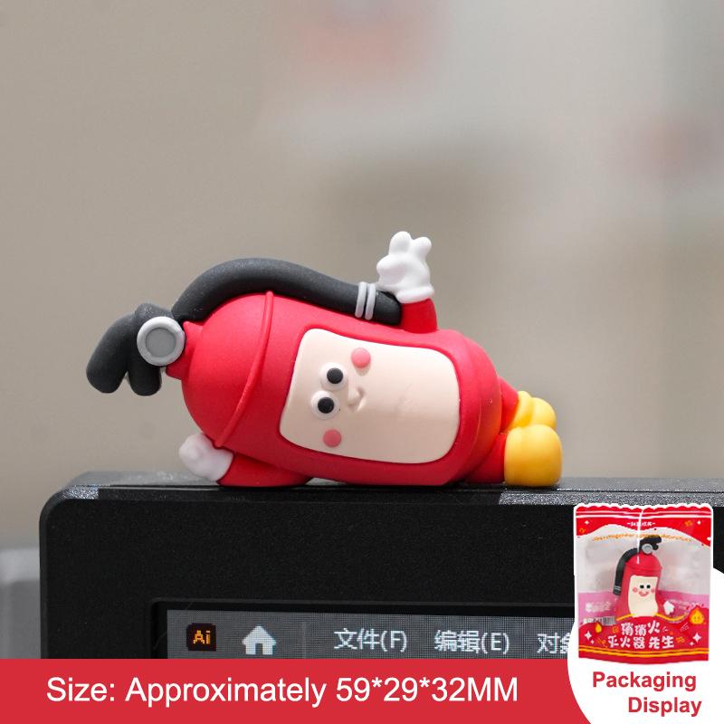 Mr. Extinguisher Mini Party Decoration Creative Central Control Screen Doll Ornaments Funny Resin Office Decor Wholesales 2026