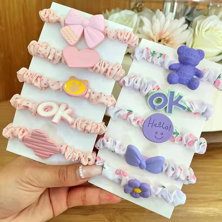 Cute Korean Fabric Hair Scrunchie for Kids - Simple, Trendy Hair Tie Accessory