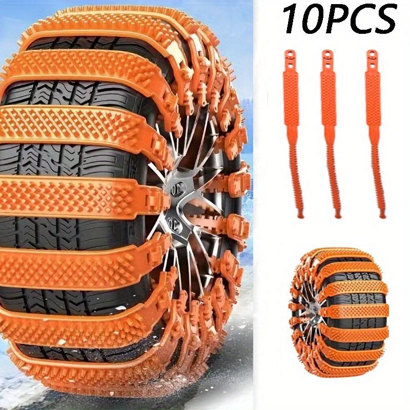 10pcs Automotive Tire Anti-Skid Snow Cha For Sedans Off-Road Vehicles SUV Vans Universal Winter Safety Equipment