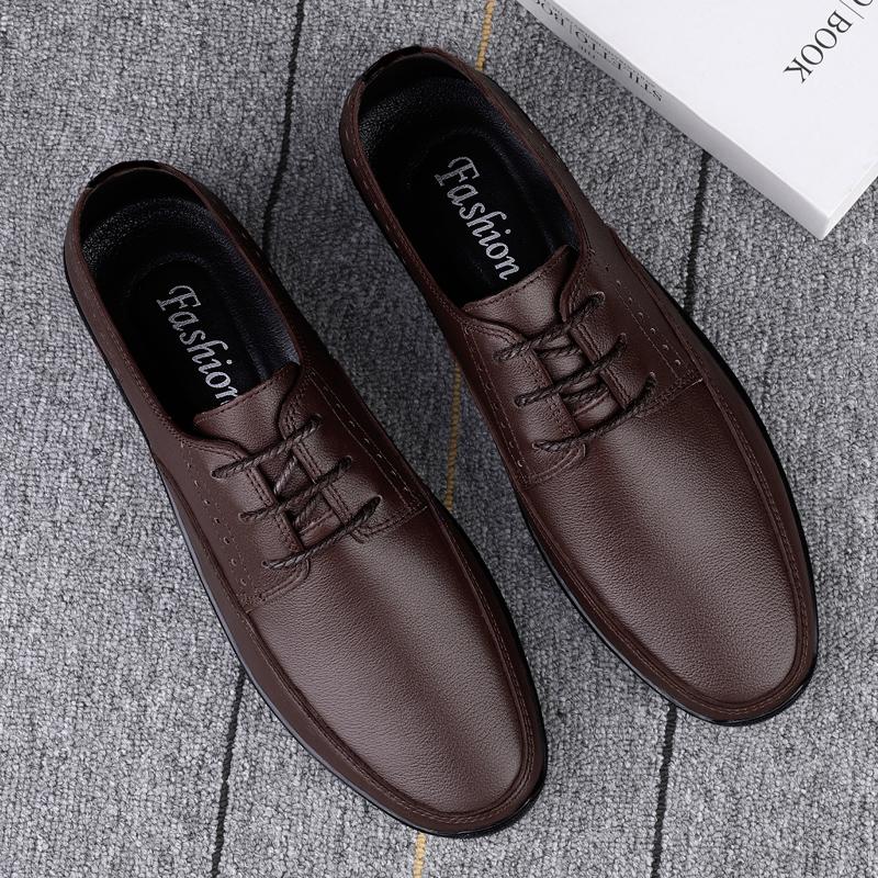 

Fashion Genuine Leather Men Designer Business Oxford Shoes Luxury Brand Comfort Flats Shoes Breathable Men Driving Lace-up Walking Shoes 37 коричневый