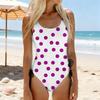 Swimsuit Women Polka Dot Print Bathing Suit Adjustable Side Ties Soft Removable Padded Swimwear Beachwear