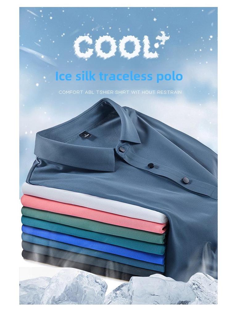 Herren 2024 Ice Silk Seamless Poloshirt - Kurzarm-Business-T-Shirt