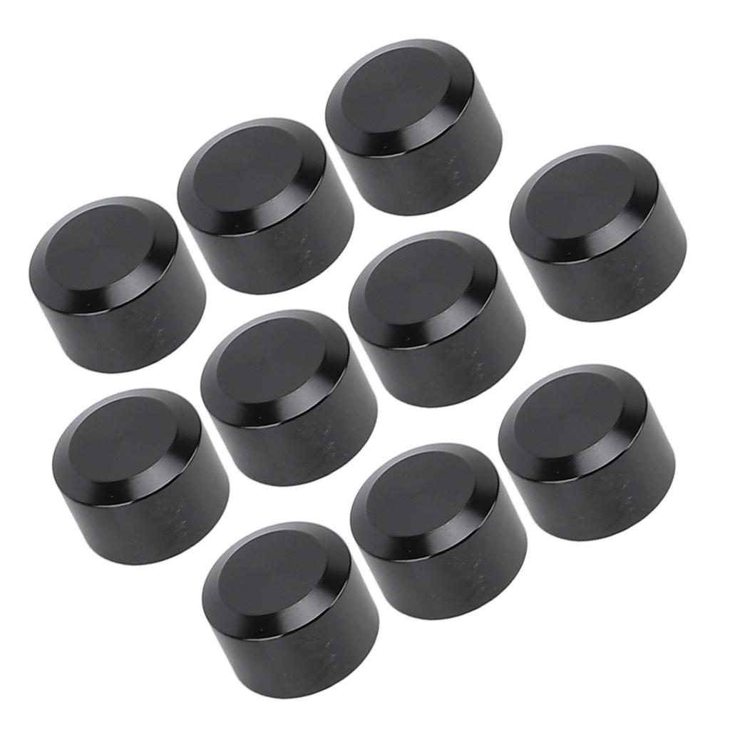 10PCS Motorcycle Head Bolt Cover Black Flat CNC Aluminum Engine Screw Topper Covers Caps Universal