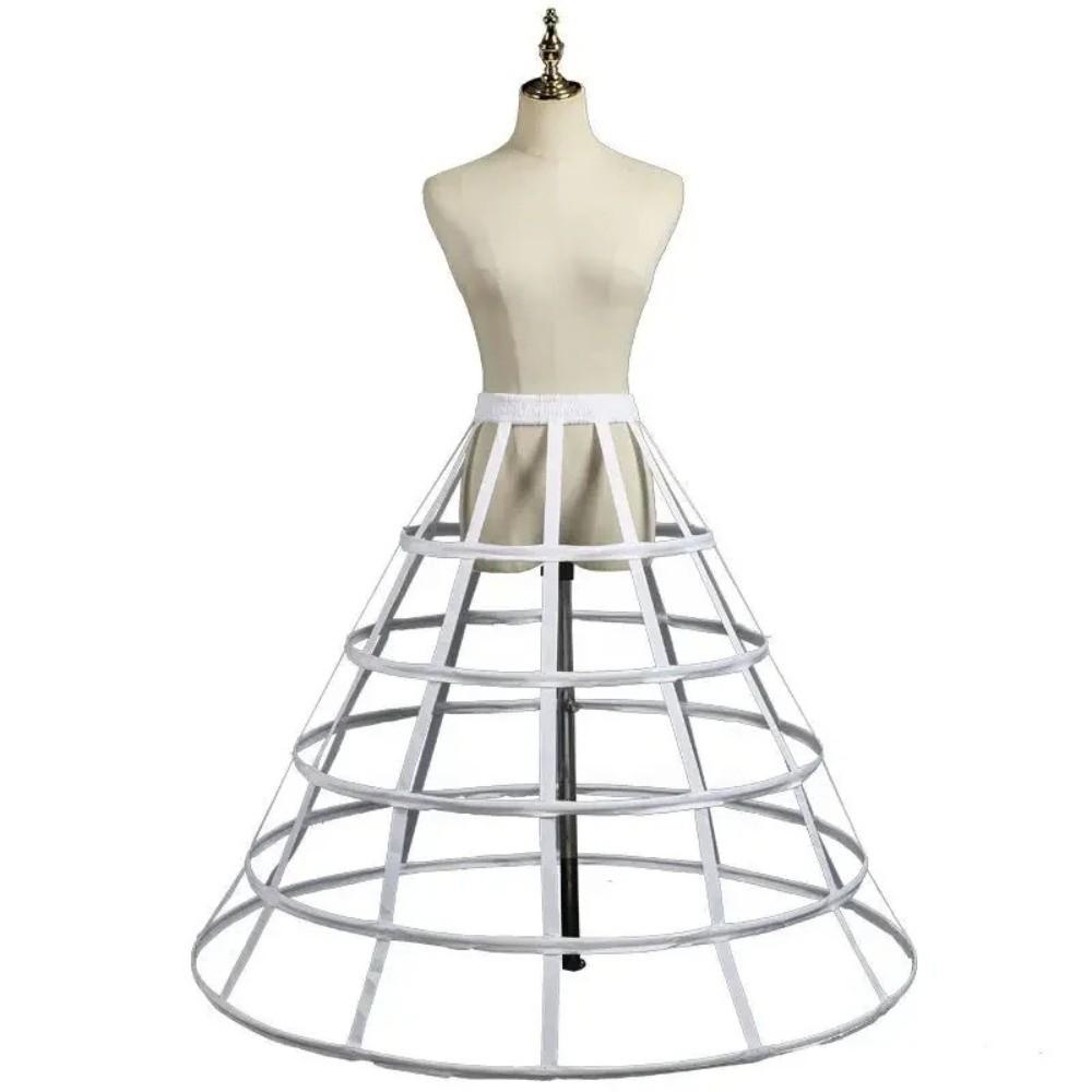 5-Reifiger Hohlkäfig Unterrock A-Linie Braut Hochzeitskleid Futter Mode Lolita Krinoline Mädchen
