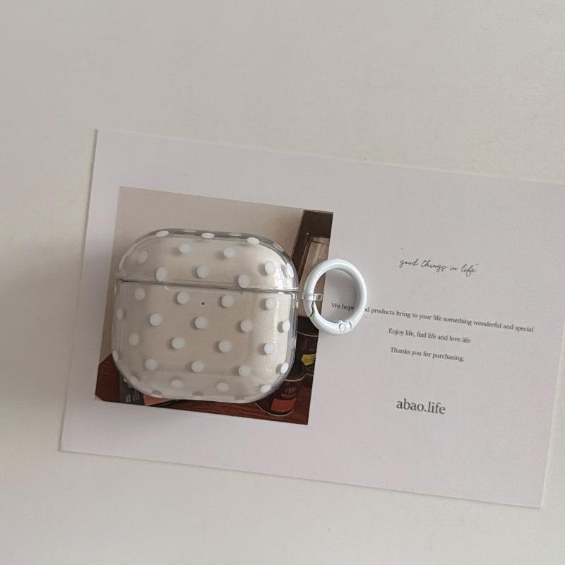 Simple transparent gray white polka dots are suitable for Apple AirPods 1st generation protective case Pro1 Bluetooth headset case pro1 generation
