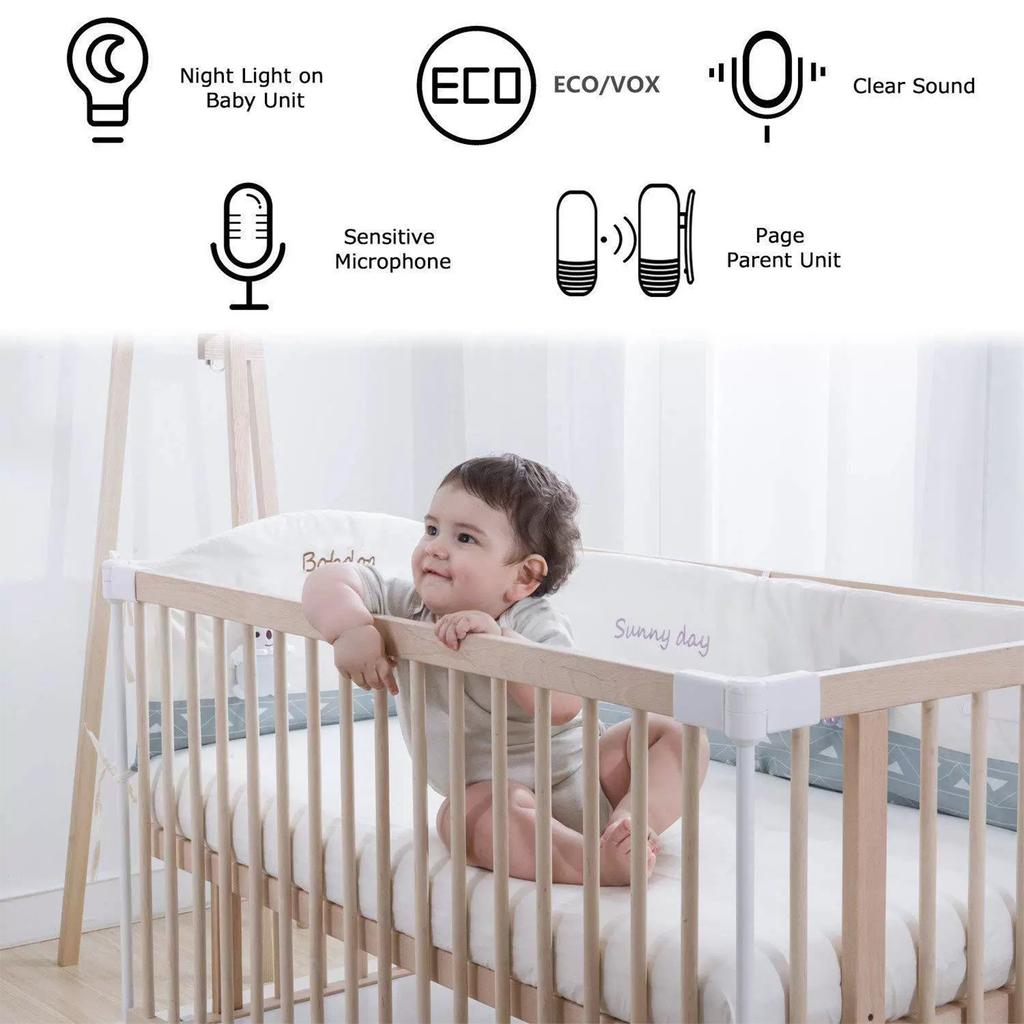 Digital Audio Baby Monitor with Wireless Two-Way Voice Built-In Battery Baby Cry Alarm Night Light - Baby Monitor Audio Baby Protection Audio