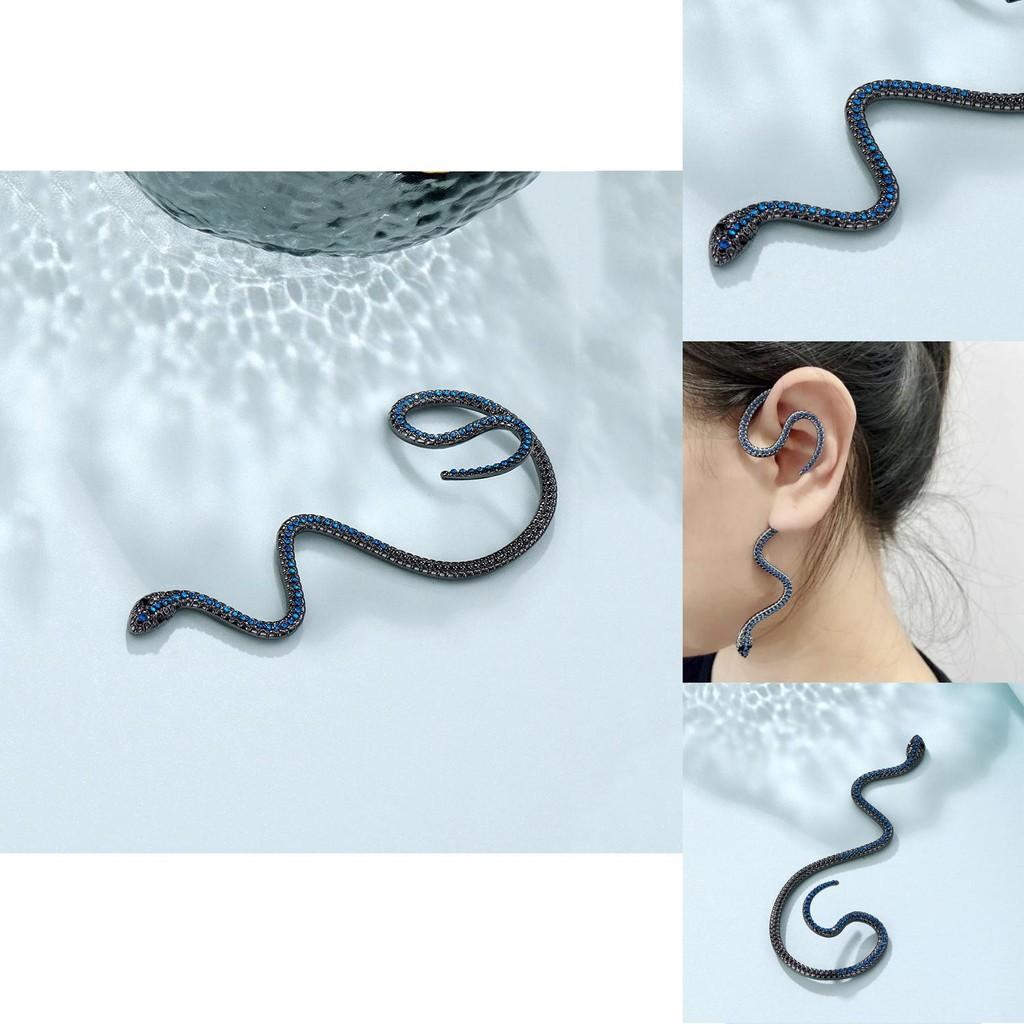 Bold Alloy Metal Snake Ear Wraps For Women Trendy Dark No Piercing Earrings