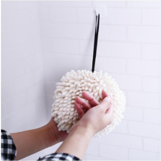 1 Stück Einfacher Stil Chenille Handtuch Super Saugfähig Schnell Trocknend Wischtuch Faserball Küche Badezimmer Hängendes Handtuch Niedlicher Wischschwamm