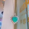 Cross Border Love Inlay Simulation Paraiba Pendant Emerald Necklace Jewelry