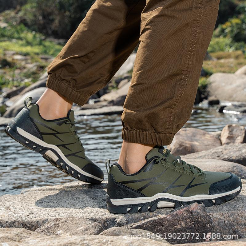 New men's shoes leather waterproof sports shoes casual running large size board shoes outdoor shoes men 2025
