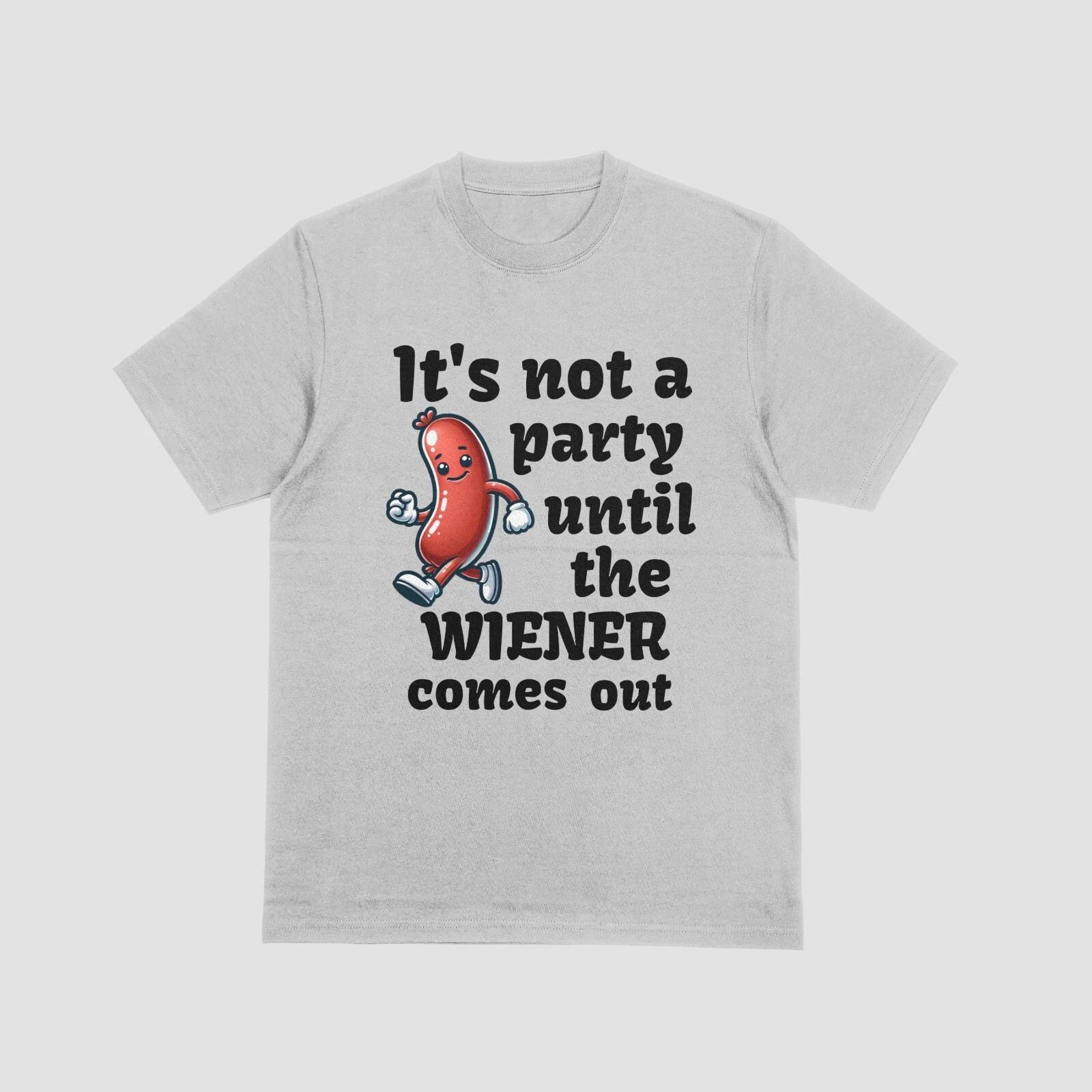 Wiener Humorous Funny Party T-shirt Unisex 100% Cotton Black S
