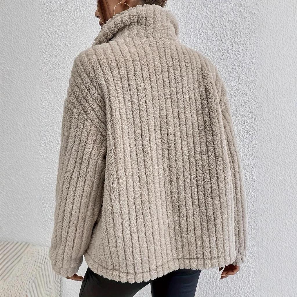 European & American Double-Sided Fleece Button Cardigan Jacket - Autumn/Winter Collection