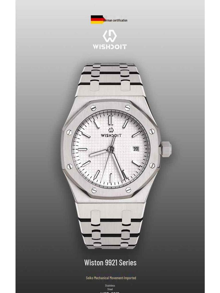 Swiss Waterproof Men's Automatic Mechanical Watch with Large Dial - European & American Style
