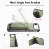For iPhone Air Case Cloth Texture Leather+PC+TPU Phone Cover with Card Holder Kickstand