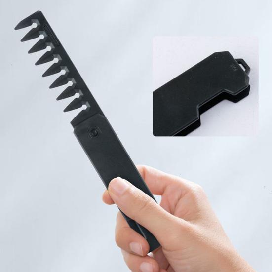 3-In-1 Folding Hair Comb Wide Fine Tooth Multi-functional Styling Comb with Ergonomic Handle Portable Travel Pocket Comb Men Mustache Beard Comb