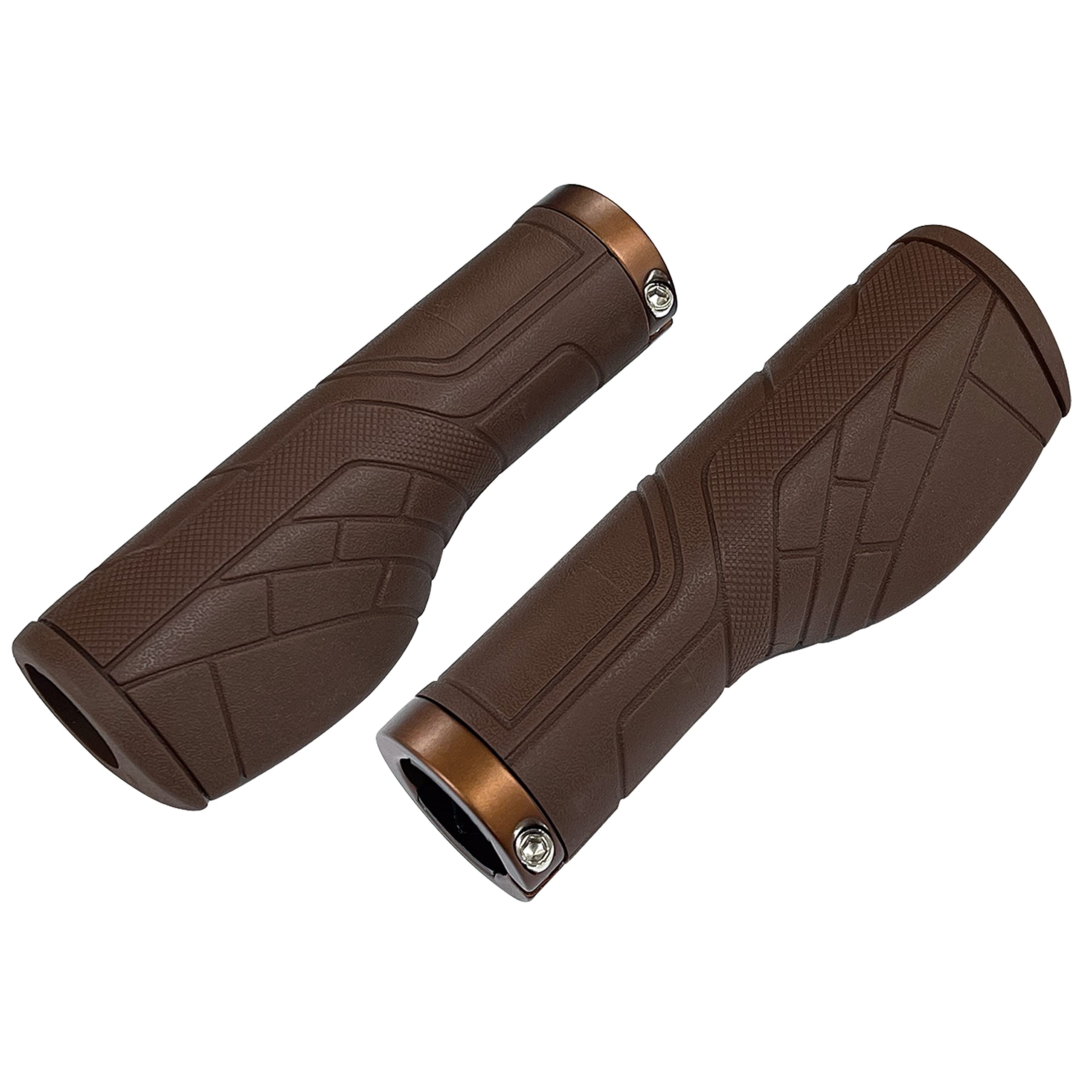 

Noguchi Bicycle Grips Long 128mm x Long Left and Right Dark Rubber [NGS-005] 128mm, Set, Brown,