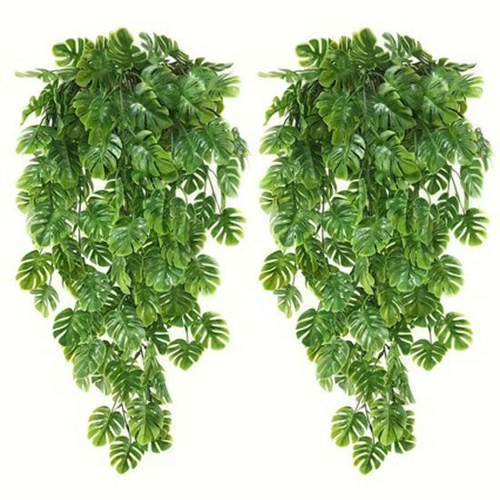 69-Mesh Turtle Back Leaf Artificial Flower Vine Wall Hanging Decoration