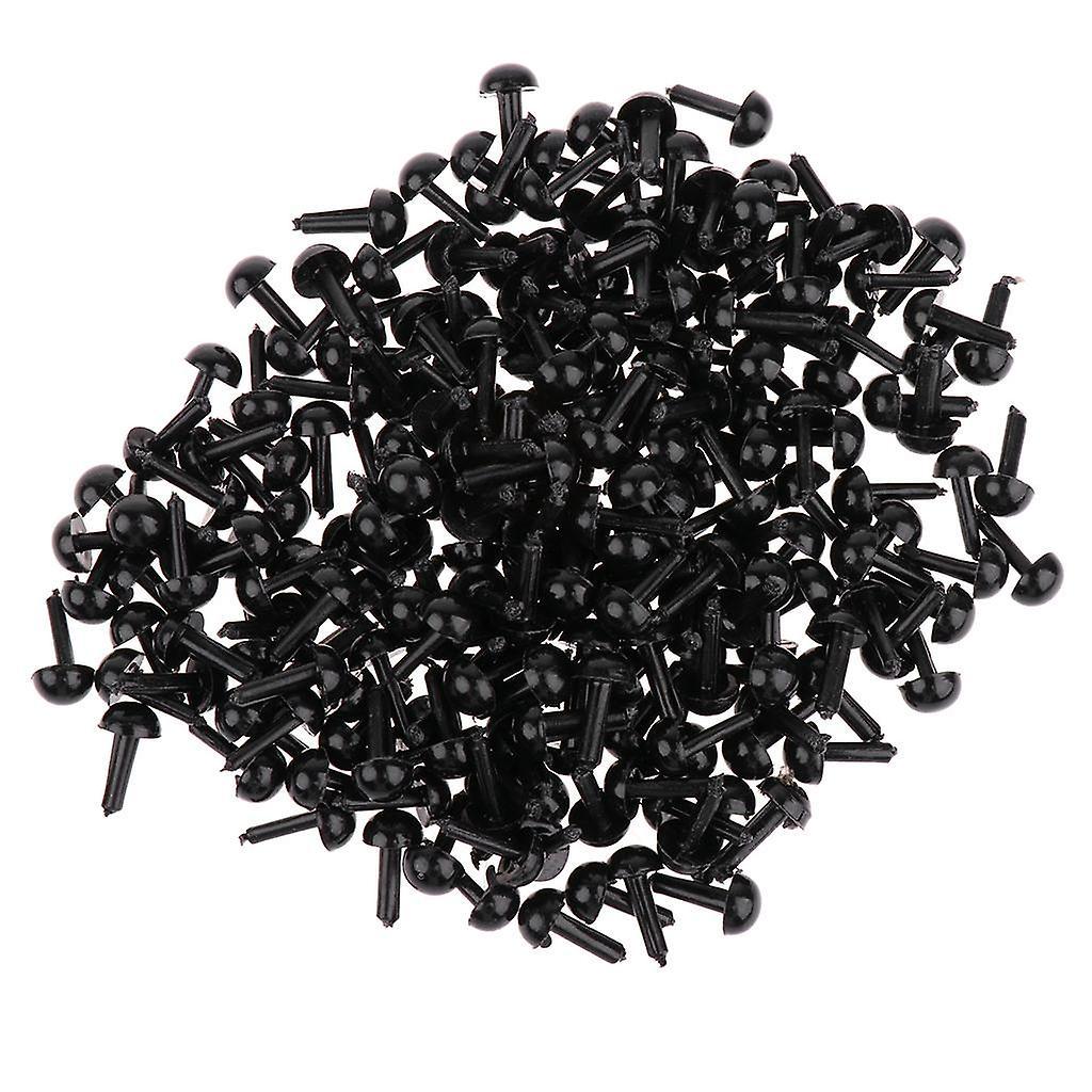 3x200 Pieces Black Plastic Safety Eyes for Teddy Bear Doll Animal Toys 4MM