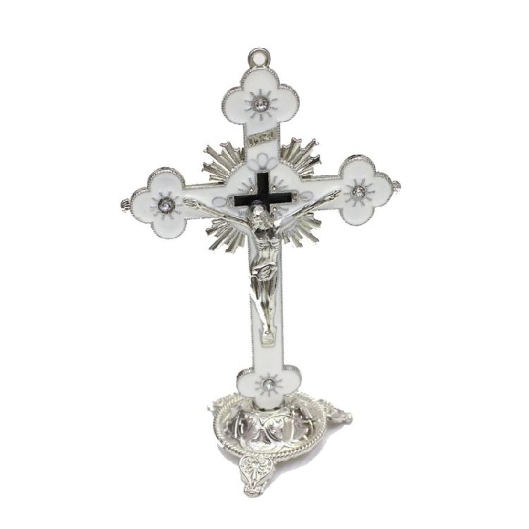 Home Shelf Tabletop Elegant Religious Crucifix Cross Ornament for Tabletop Decor