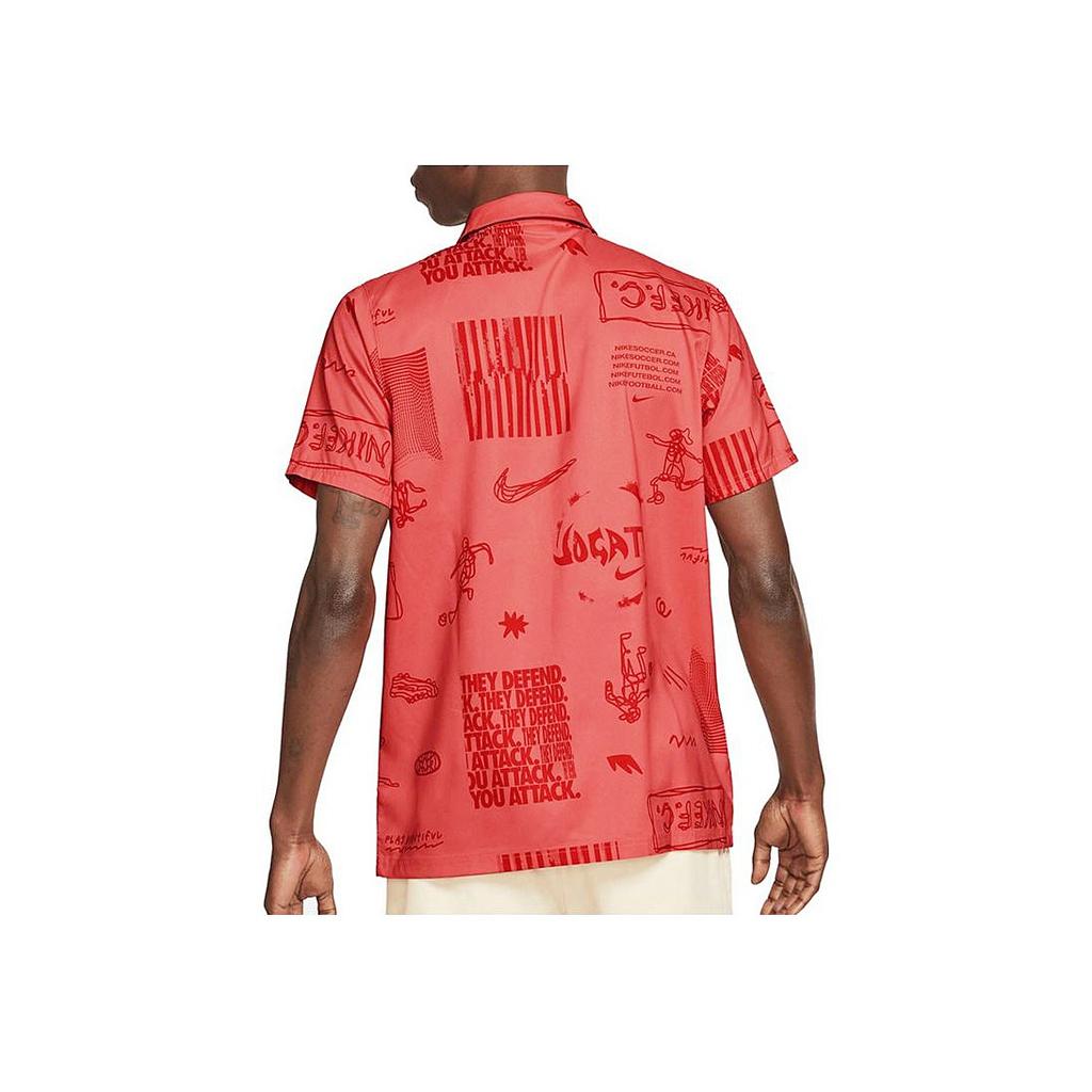 Nike Alphabet Logo Pattern Print Sports Polo Shirt Men Tops Red DA1474-858