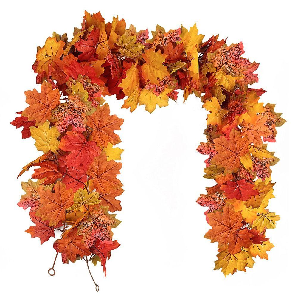 Flexible Autumn Leaf Garland Layered Leaf Clusters Faux Maple Vine Fall Leaf Vine Wedding Decor